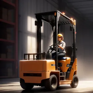 Industrial Heavy Duty Forklift Truck in Warehouse