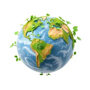 Global Earth Map Symbol on Glass Sphere Icon