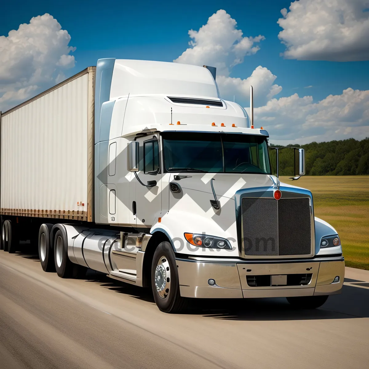 Picture of Transporting Freight: Efficient Trailer Truck on Highway