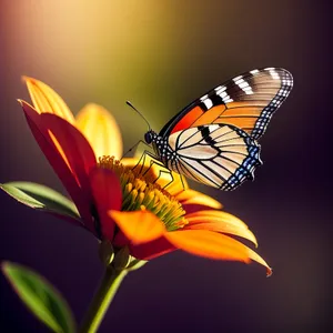 Colorful Monarch Butterfly on Sunflower