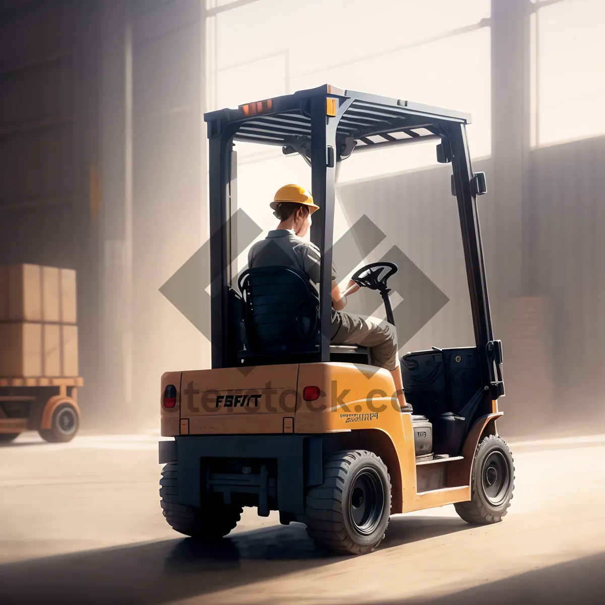 Picture of Wheeled Forklift Machine - Industrial Vehicle Transport