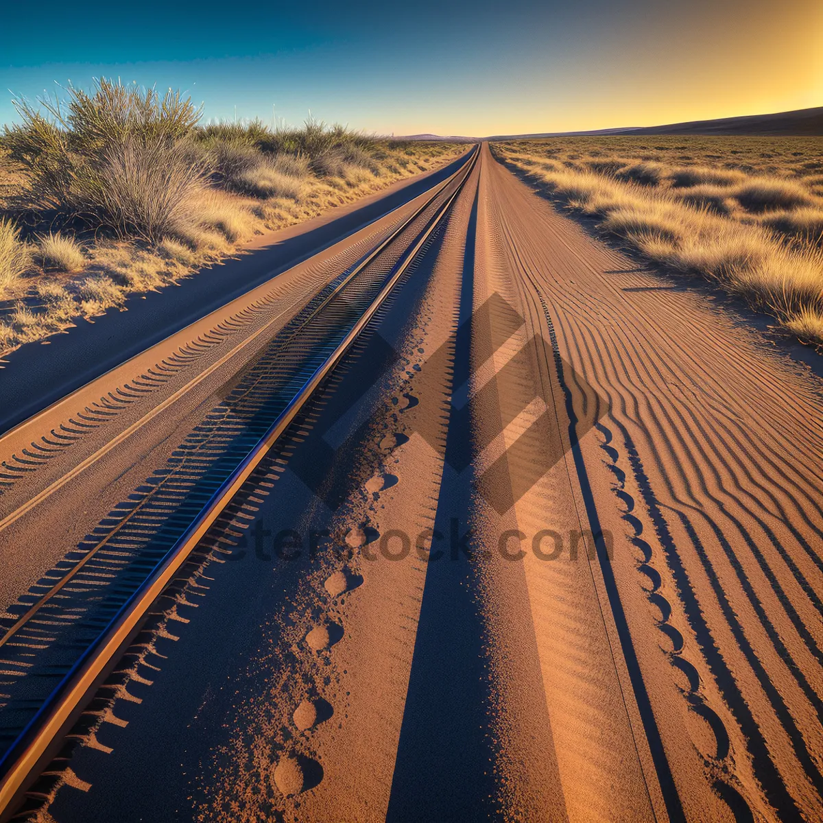 Picture of Speeding Through Desert Horizon: Highway in Motion