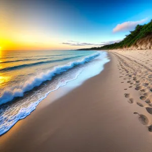 Sunset Beach Bliss: Serene Tropical Coastal Paradise