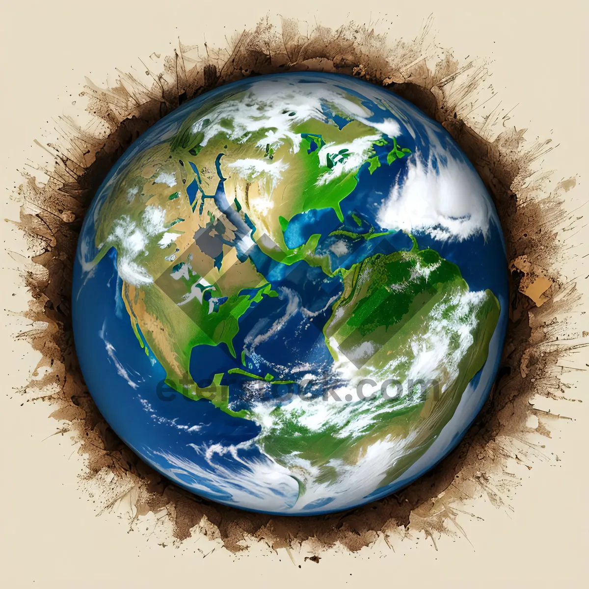 Picture of Earth Globe Covering Sea Sphere Map