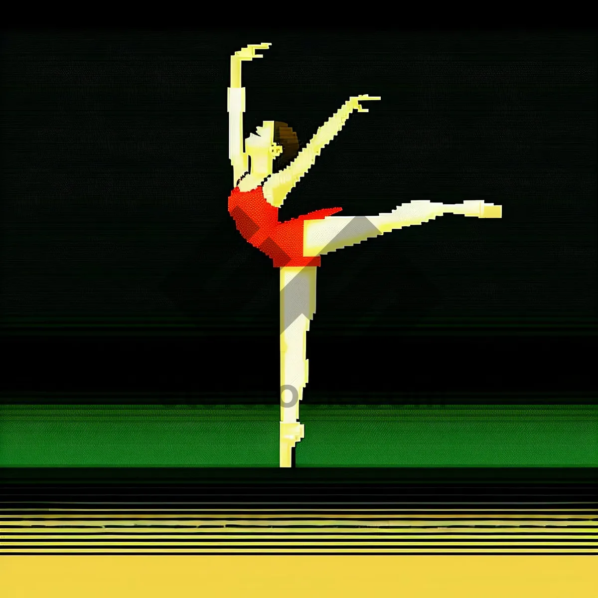 Picture of Dynamic Acrobatic Performance on Gymnastic Apparatus