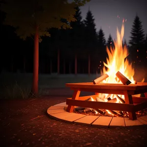 Cozy Night Glow: Fireplace Illuminates Warmth
