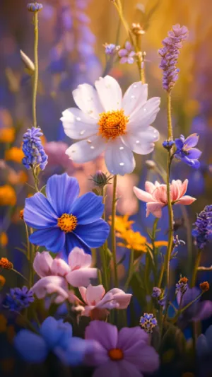 Bright yellow chamomile flower in a garden