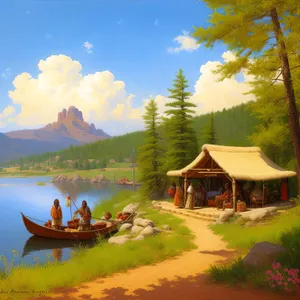 Tranquil Park Reflection on Summer Lake