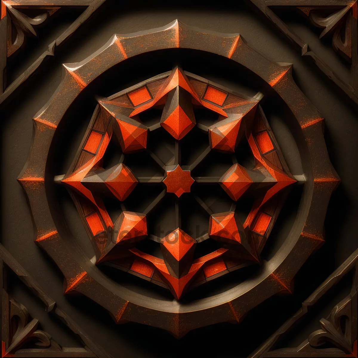 Picture of Artistic Jack-o'-Lantern Window Design with Fractal Light