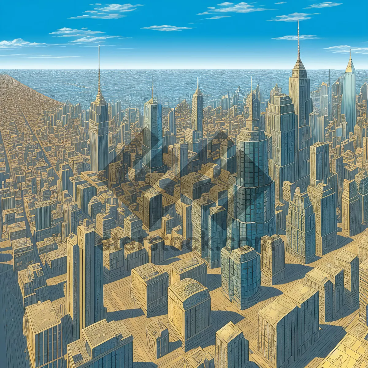 Picture of Cityscape Majesty: Urban Skyline With Towering Skyscrapers