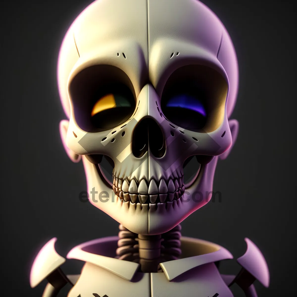 Picture of Spooky Pirate Skeleton Head - Scary Cartoon Dead Man