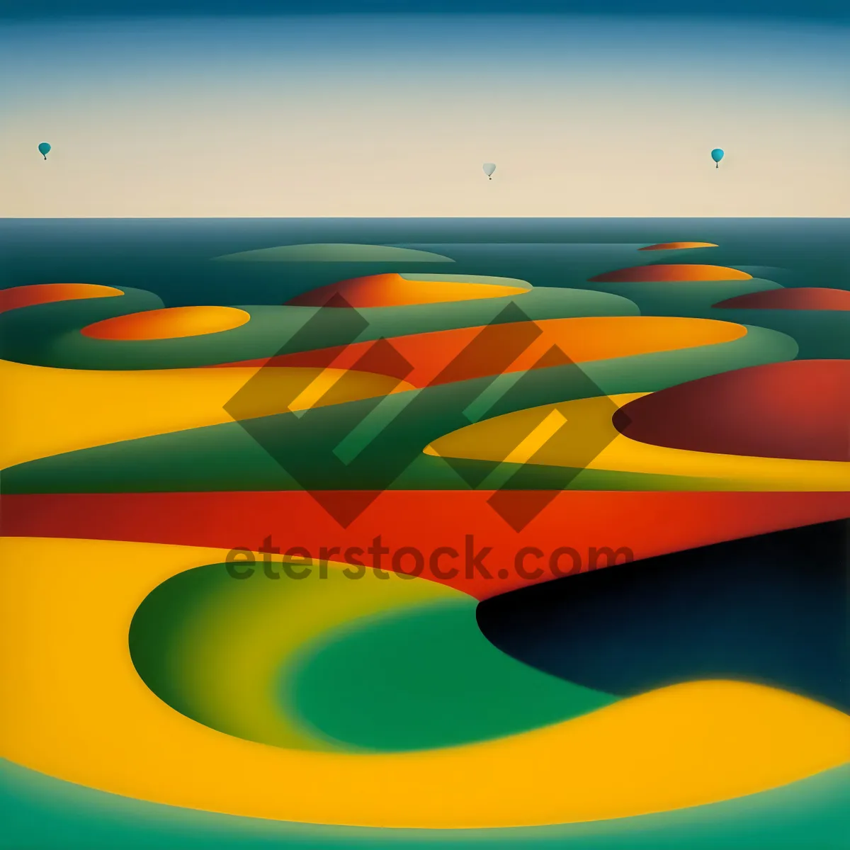 Picture of Colorful Rainbow Wave Graphic Art