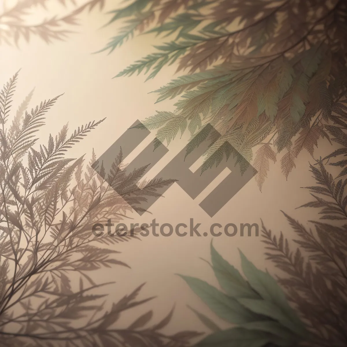 Picture of Winter Floral Graphic Silhouette Wallpaper