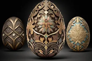 Traditional Majolica Egg Vase Decoration.