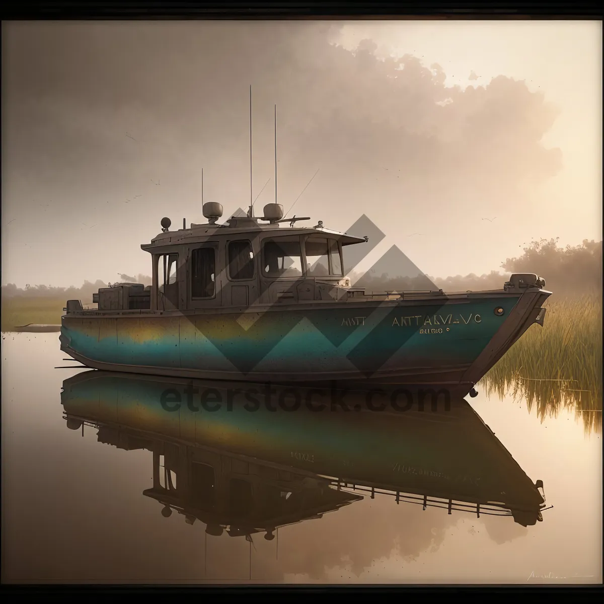 Picture of Harbor Transport: Cargo Ship in Sea