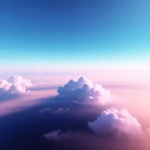 Radiant Blue Sky Amidst Fluffy Clouds