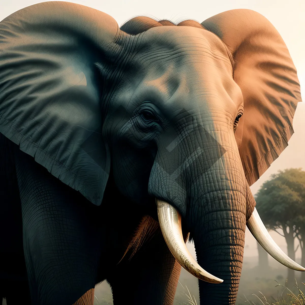 Picture of South African Bull Elephant in a Wildlife Safari