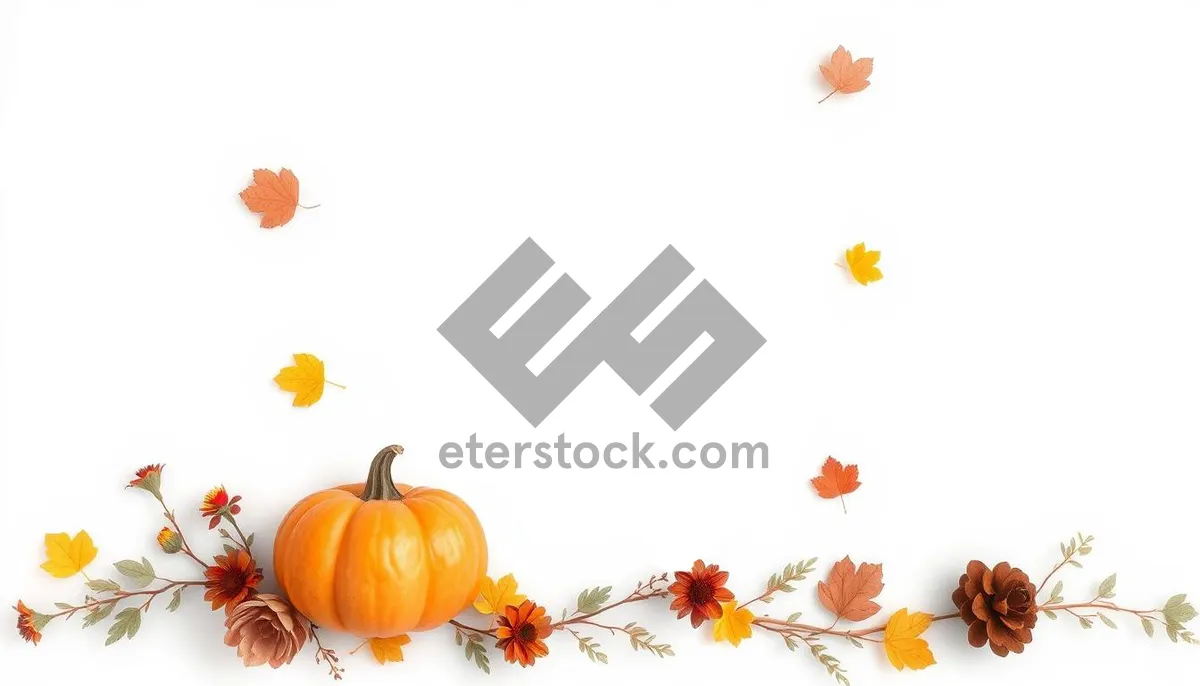Picture of Floral Autumn Frame Design in Orange and Yellow