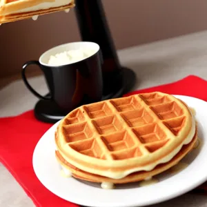 Delicious Breakfast Plate with Sweet Potato, Coffee, and Pastry