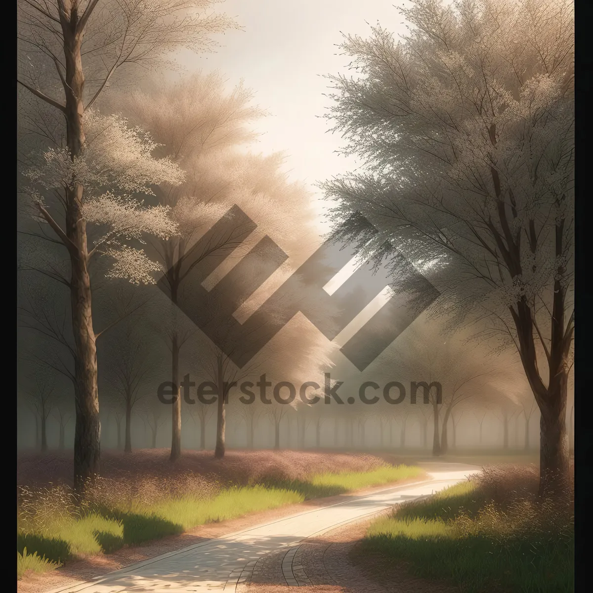 Picture of Misty Autumn Morning in the Countryside