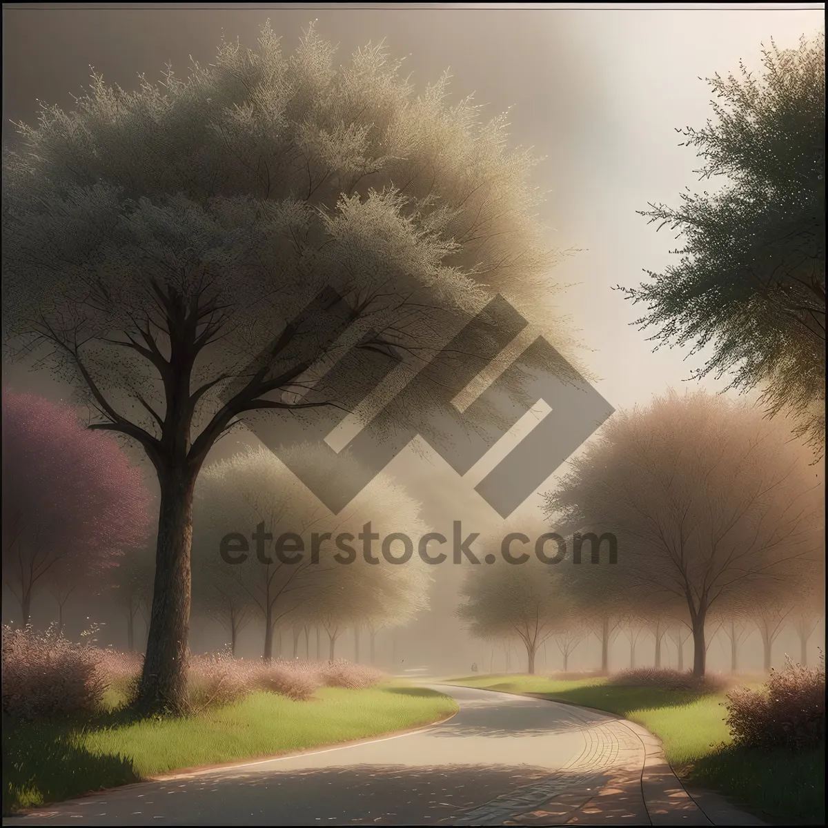 Picture of Golden Hues of a Majestic Sunset over the Countryside