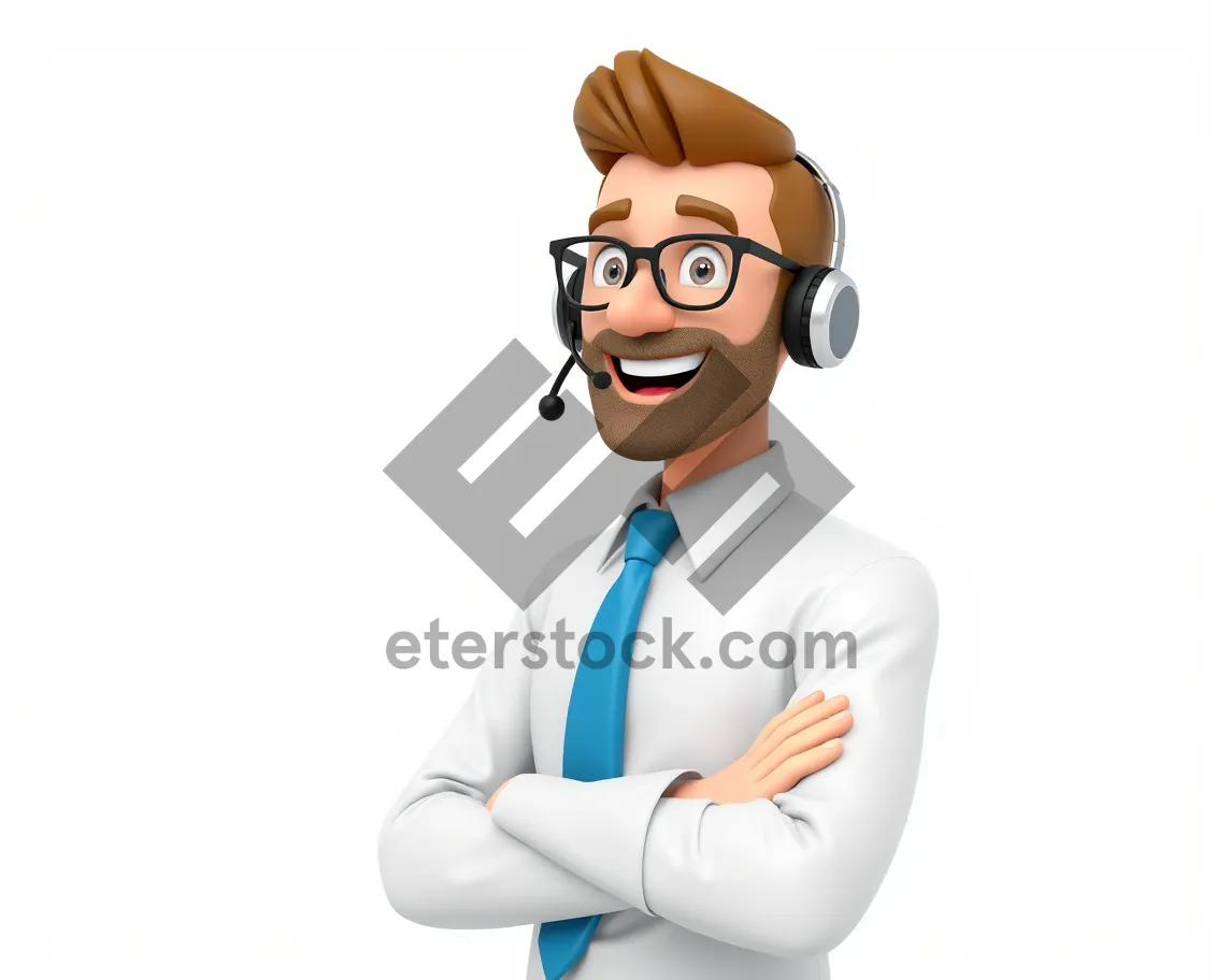 Picture of Cartoon man smiling in a suit and tie.