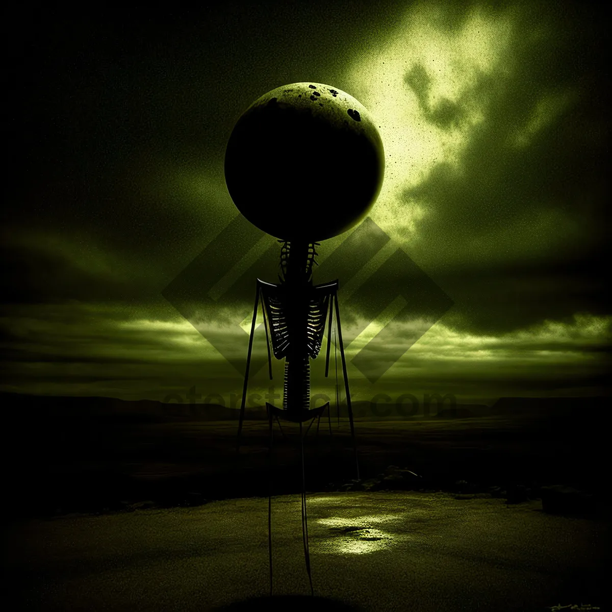 Picture of Mesmerizing Sunset Silhouette Over Water Tower