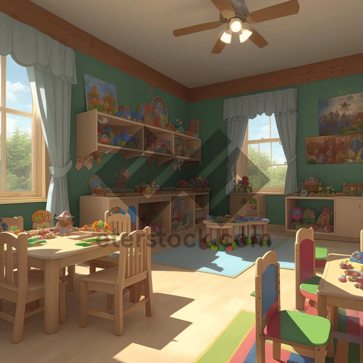 Picture of Modern Wood and Glass Kitchen Interior Design