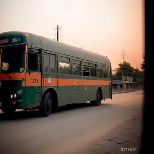 Road transportation - Trolleybus on busy street