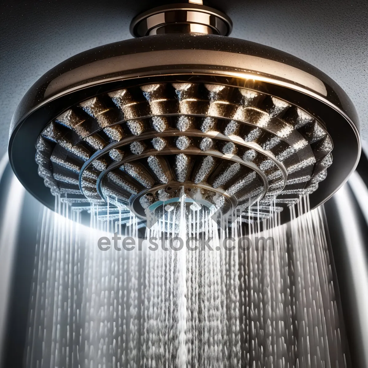Picture of Shower Fixture with Architectural Lampshade and Fountain Chime
