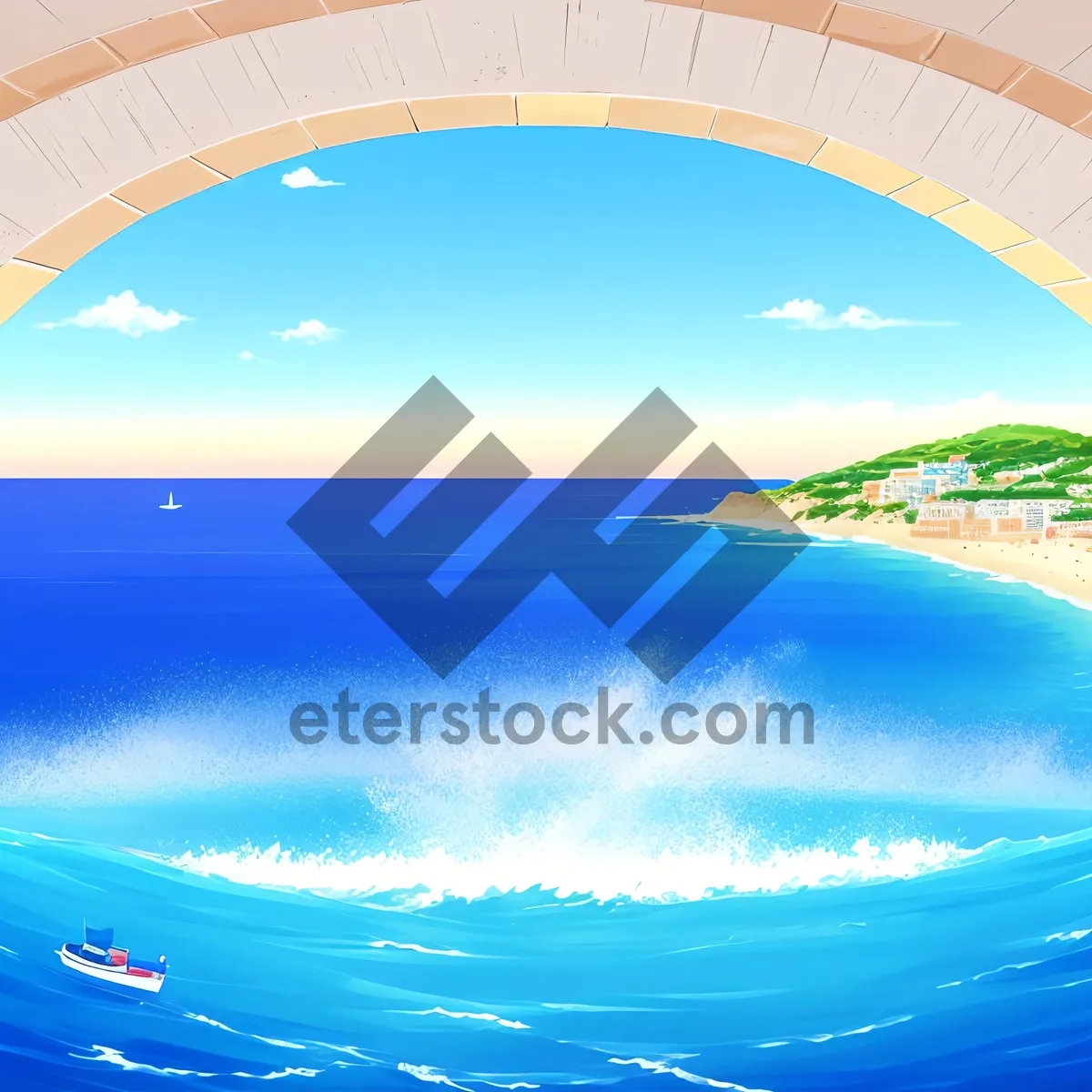 Picture of Colorful Wave in the Sky: A Vibrant Graphic Backdrop