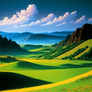 Sunny Meadow Horizon: A Colorful Summer Landscape