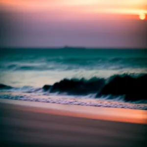 Vibrant Coastal Sunset Over Turquoise Waters