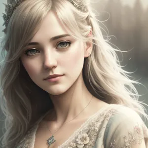 Captivating Beauty: Vogue-inspired hair, stunning face and alluring eyes.