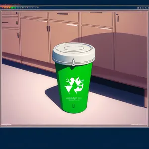 Plastic Cup with Liquid in Ashcan