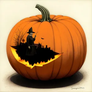 Spooky Jack-O'-Lantern Illuminates Autumn Night