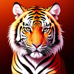 Striking Wild Tiger with Piercing Eyes