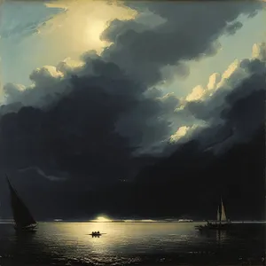 Serene Sunset over Sparkling Ocean Waters