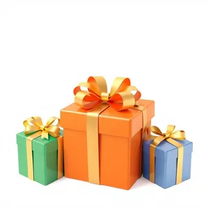 3D gift box with ribbon and bow icon.