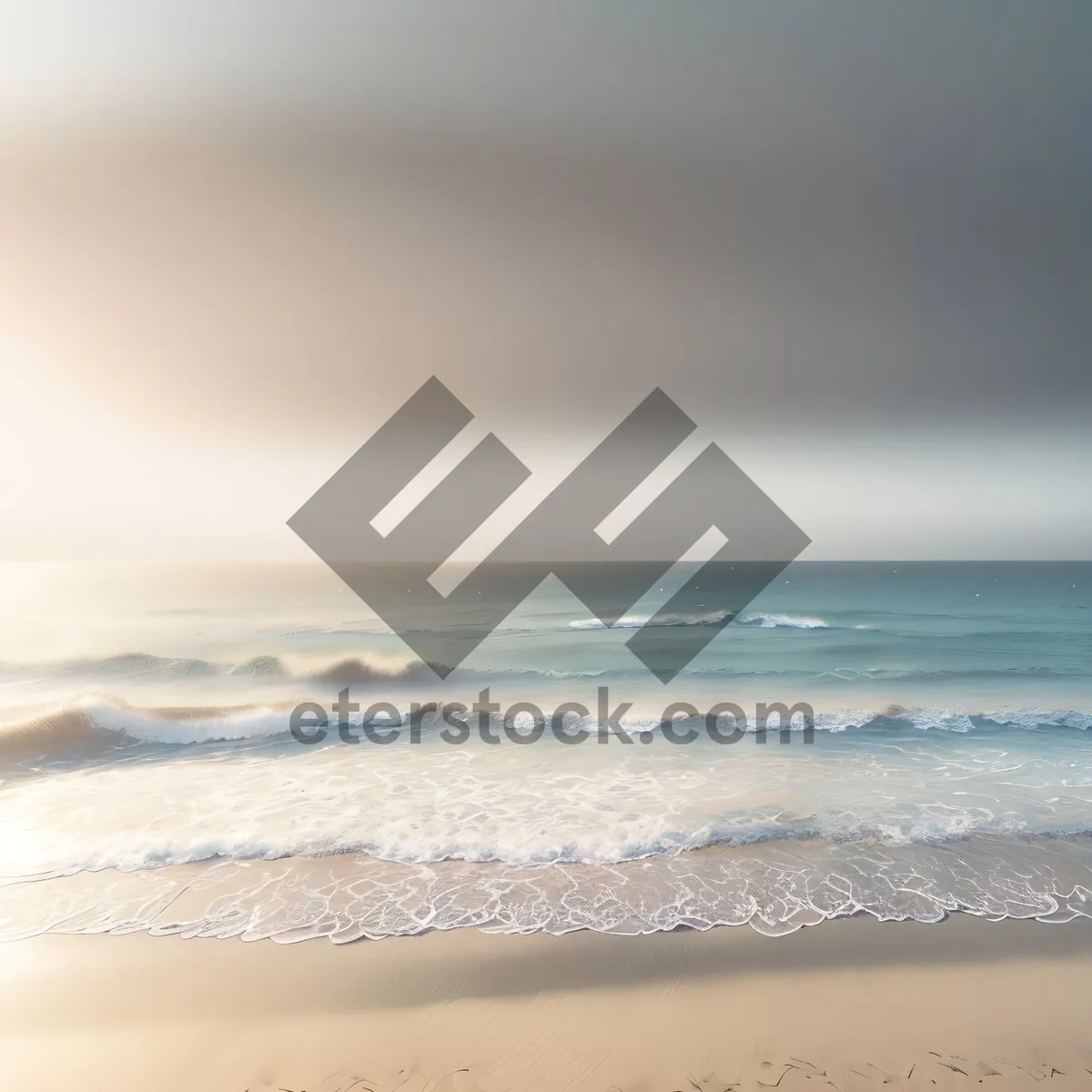 Picture of Tranquil Paradise: Serene Ocean Shoreline with Turquoise Waves