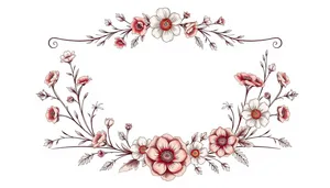 Vintage floral border design with ornate elements.