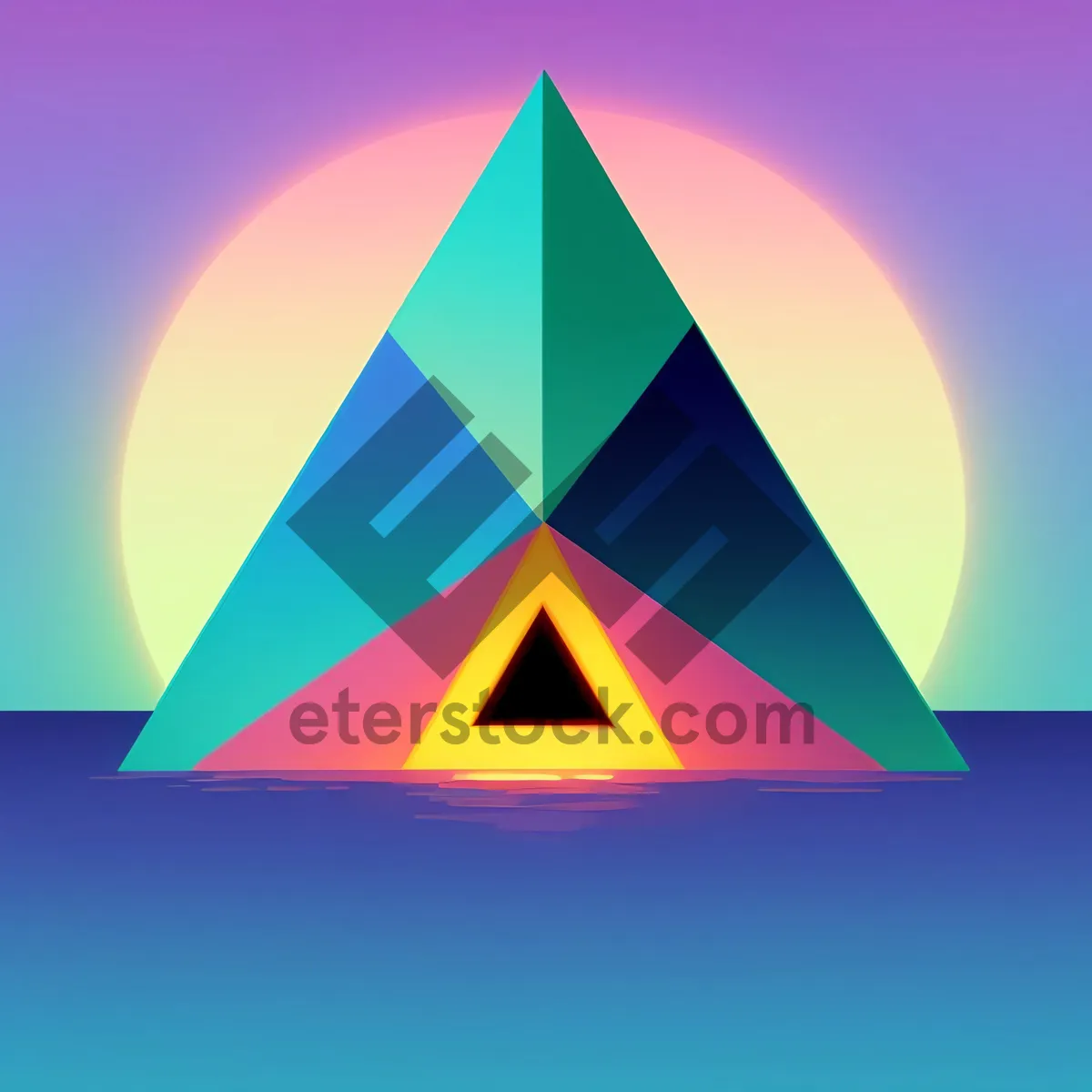 Picture of Pyramid Symbol: Graphically Designed Star Sign Art