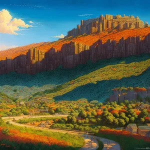 Canyon Castle: Majestic Valley Palace on Rocky Rim