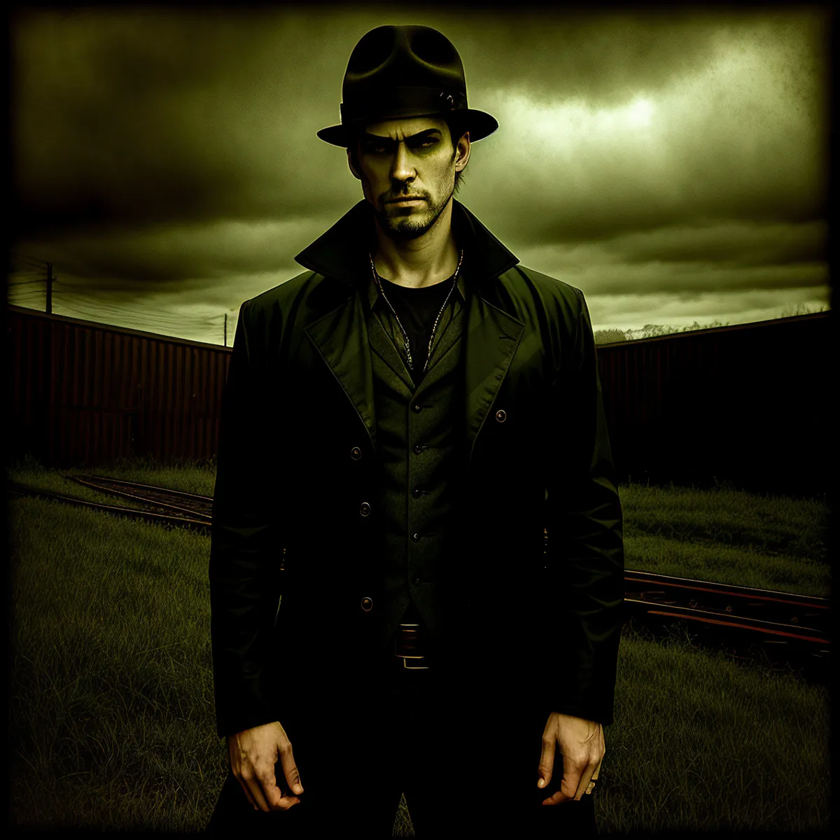 Picture of Stylish Black Male in Formal Suit with Hat