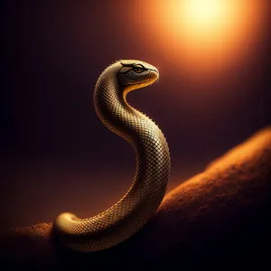 Black Serpent: Night Snake with Venomous Eyes