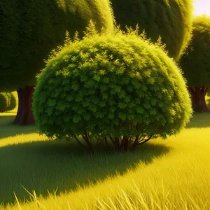 Yellow Sunflower and Tennis Ball in Garden