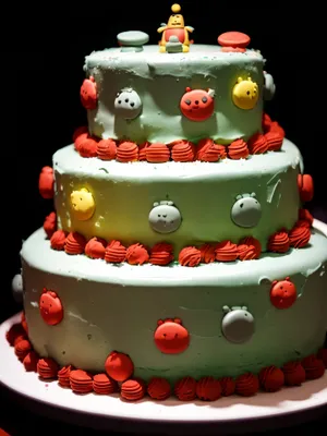 Delicious Fruit Cake with Musical Polka Dot Decor