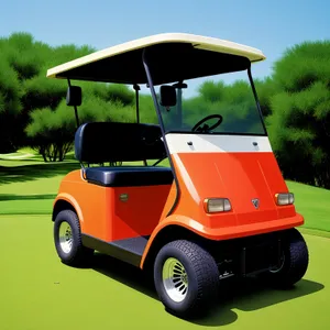 Golf Cart on Green Course