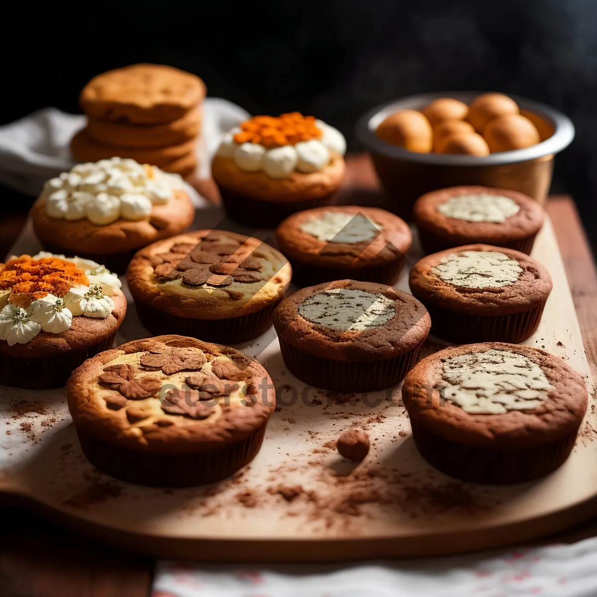 Picture of Scrumptious Chocolate Nut Muffin and Coffee