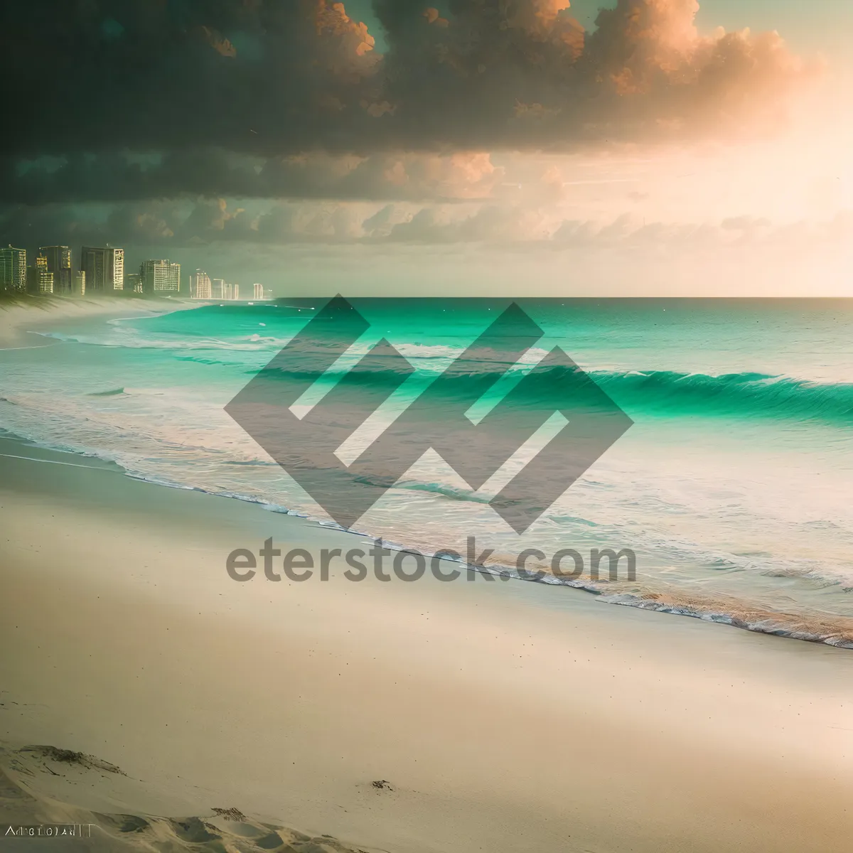 Picture of Tropical Paradise: Serene Beach with Turquoise Waves
